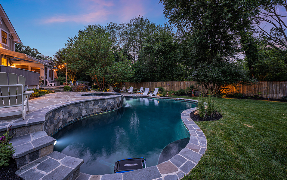 Process image showing steps involved in pool installation and planning