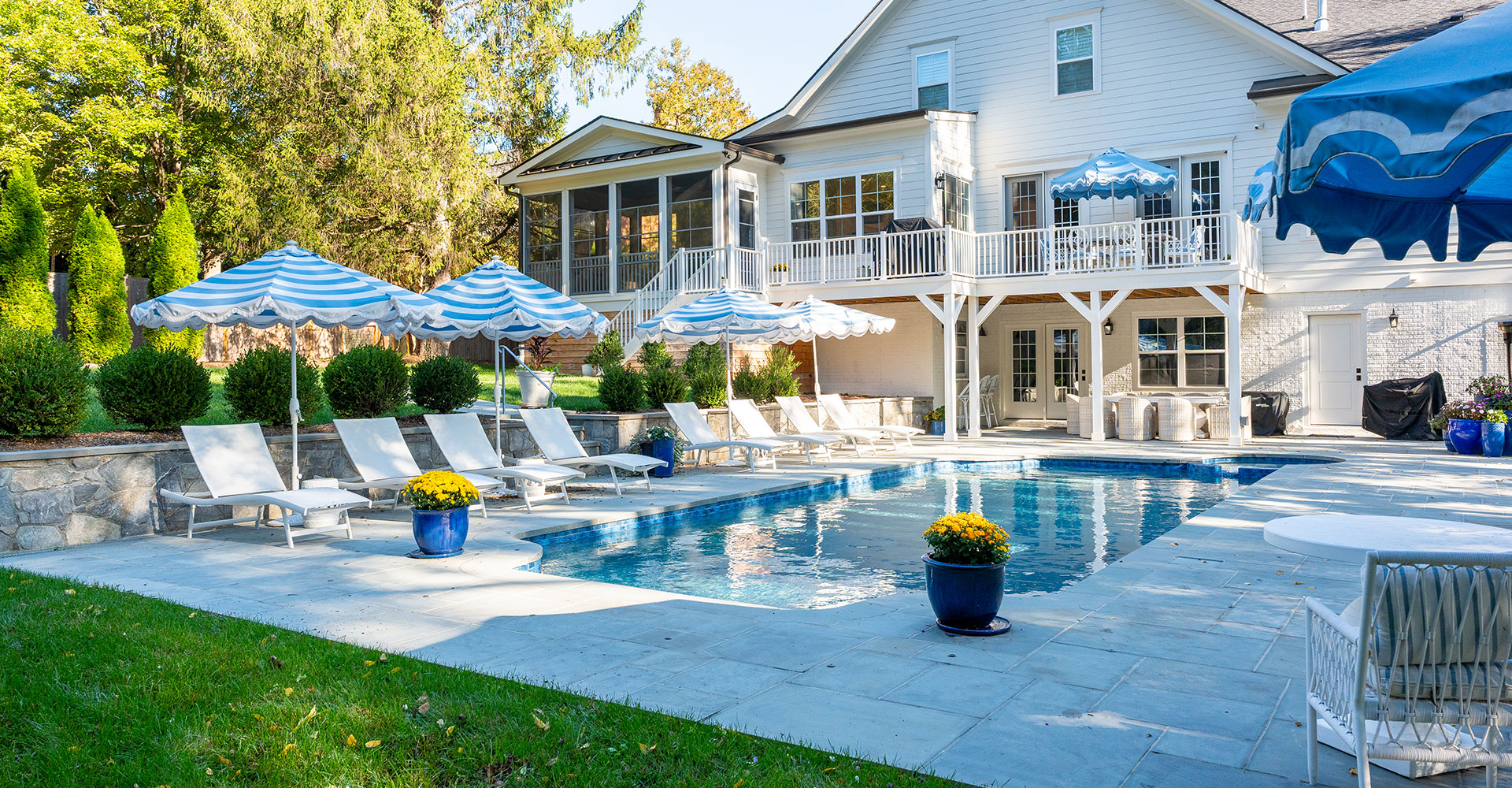 Grecian Garden pool with timeless custom design lines
