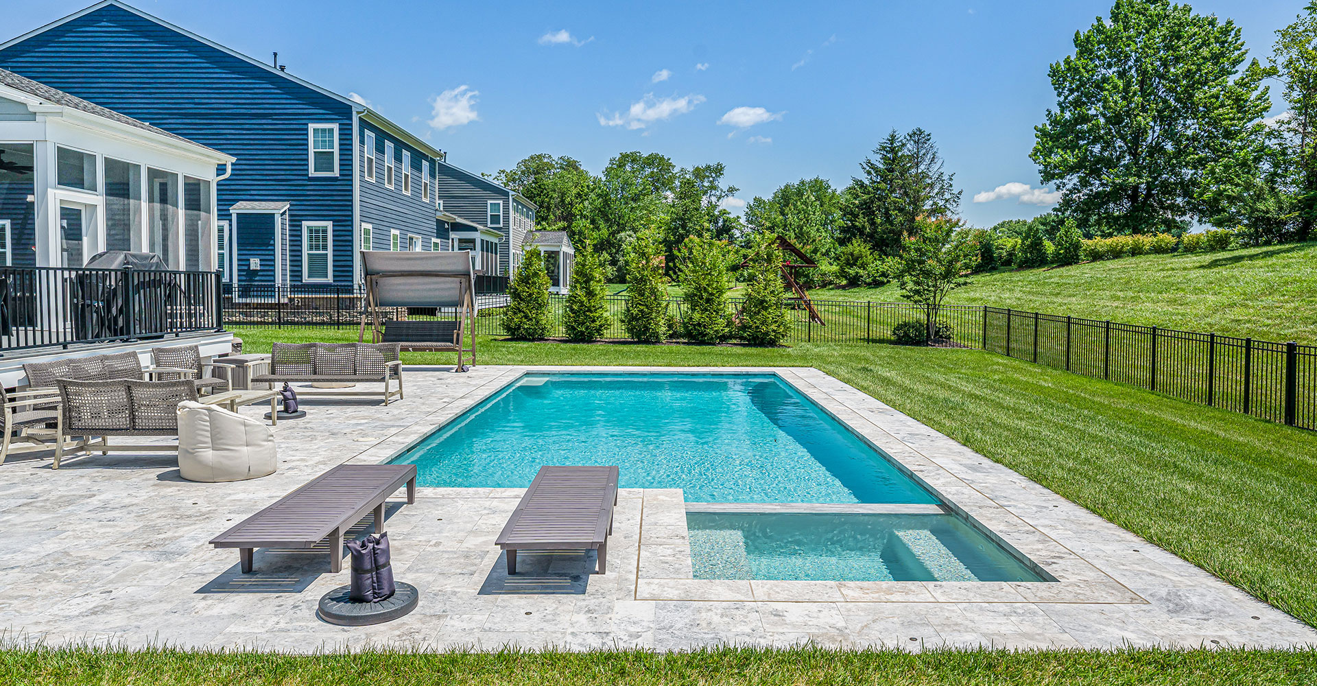 Sleek Sanctuary pool with modern clean custom lines