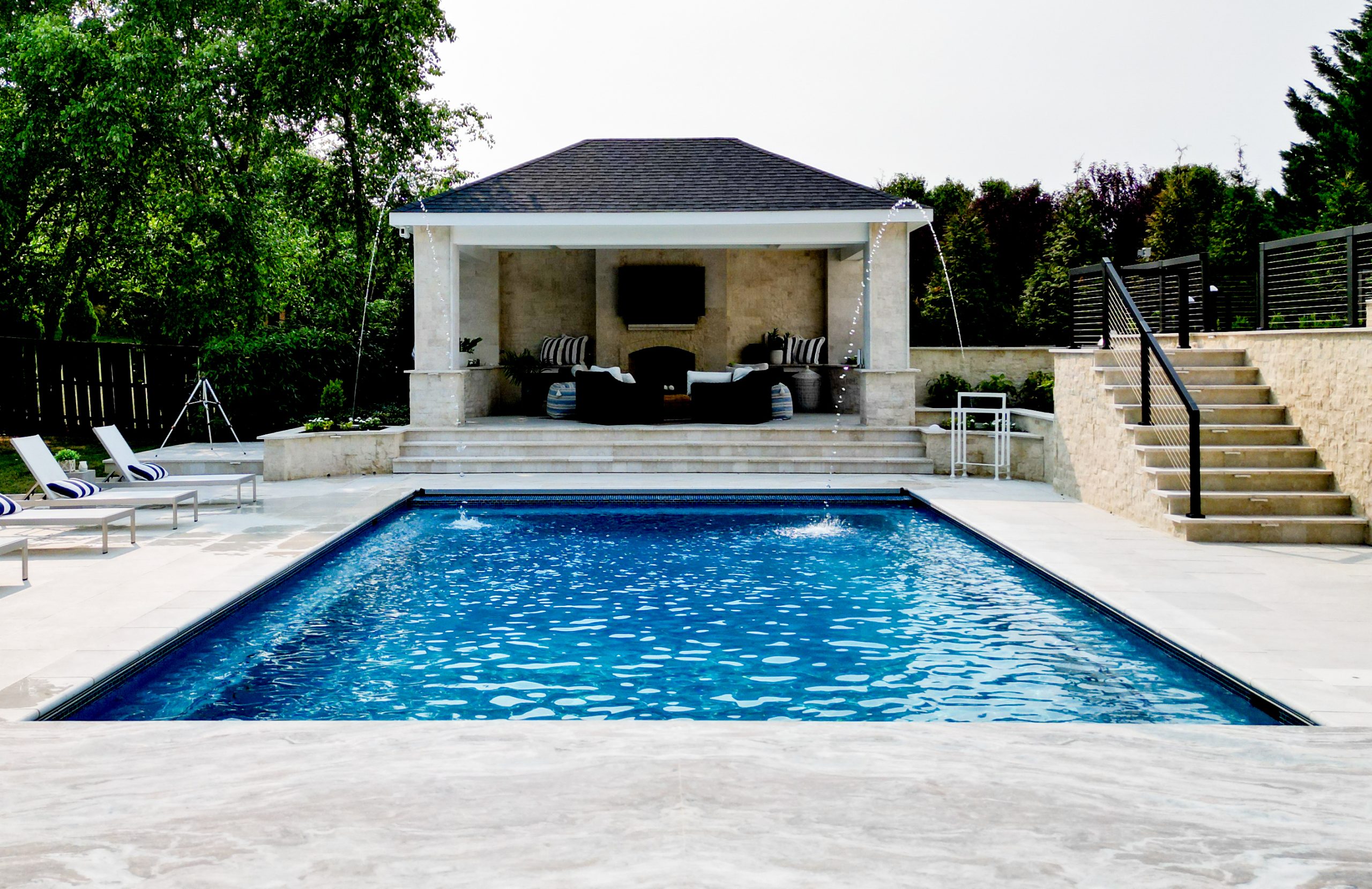Architectural Oasis pool with striking geometric style